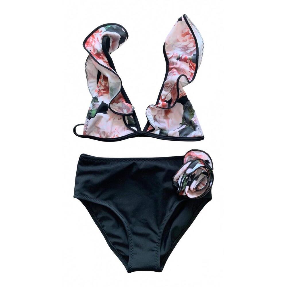 NEW NESSI BYRD girls' lavin two-piece floral bikini set in multi